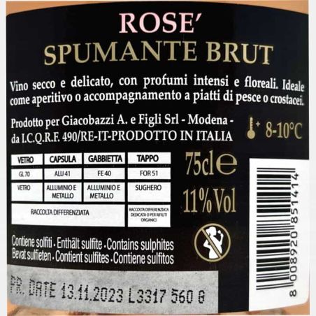 Spumante Rosé Brut Seducente - Giacobazzi