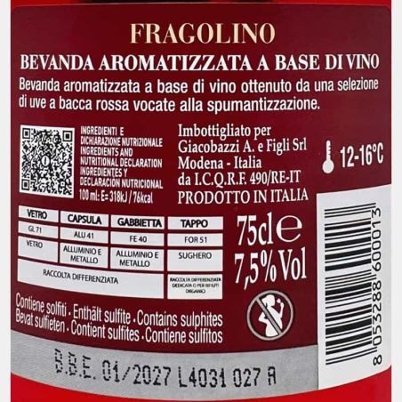 Spumante Fragolino 6 Dolce Delizioso - Giacobazzi