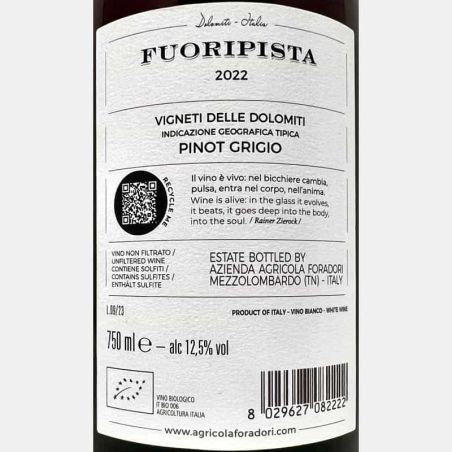 Pinot Grigio Fuoripista Vigneti delle Dolomiti IGT 2022 Bio - Elisabetta Foradori
