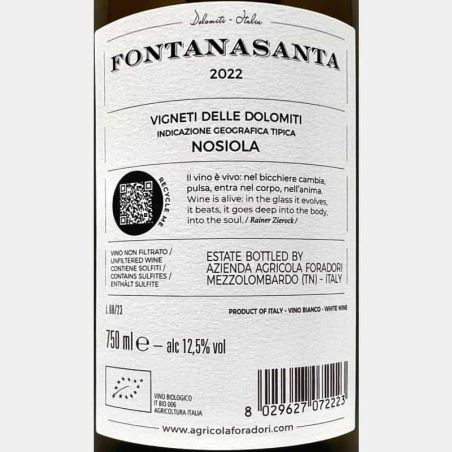 Nosiola Fontanasanta Vigneti delle Dolomiti IGT 2022 Bio - Elisabetta Foradori