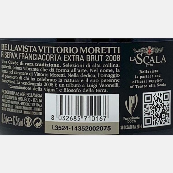 Franciacorta Riserva Vittorio Moretti Extra Brut DOCG 2008 - Bellavista Franciacorta Riserva Vittorio Moretti Extra Brut DOCG 2008 - Bellavista