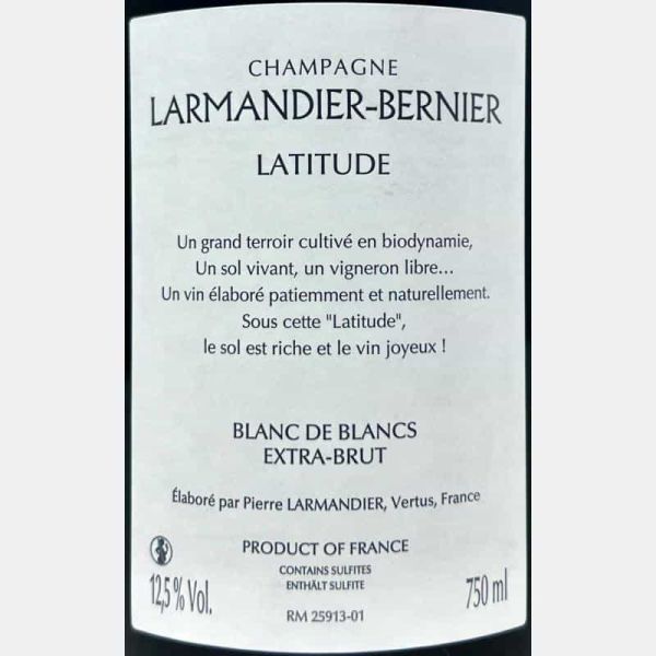 Champagne Blanc de Blancs Latitude Extra Brut - Larmandier-Bernier Champagne Blanc de Blancs Latitude Extra Brut - Larmandier-Bernier