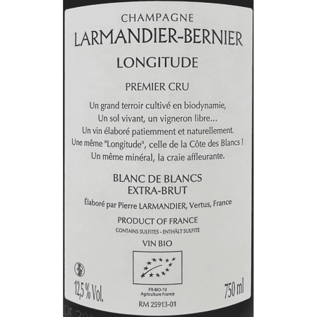 Champagne Blanc de Blancs Longitude Premier Cru Extra Brut Bio - Larmandier-Bernier