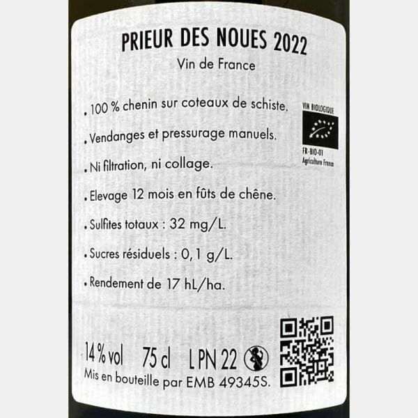 Chenin Blanc Prieur des Noues VdF 2022 Bio - Château de Bonnezeaux Chenin Blanc Prieur des Noues VdF 2022 Bio - Château de Bonnezeaux