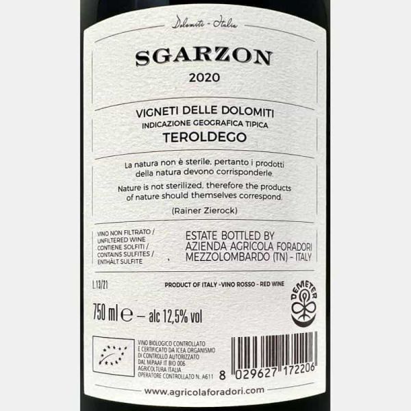 Teroldego Sgarzon Vigneti delle Dolomiti IGT 2020 Bio - Elisabetta Foradori Teroldego Sgarzon Vigneti delle Dolomiti IGT 2020 Bio - Elisabetta Foradori