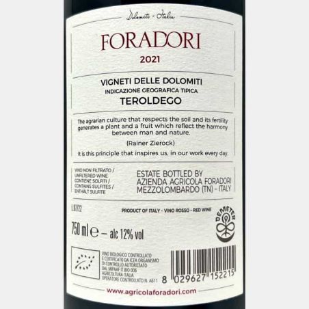 Teroldego Vigneti delle Dolomiti IGT 2021 Bio - Elisabetta Foradori