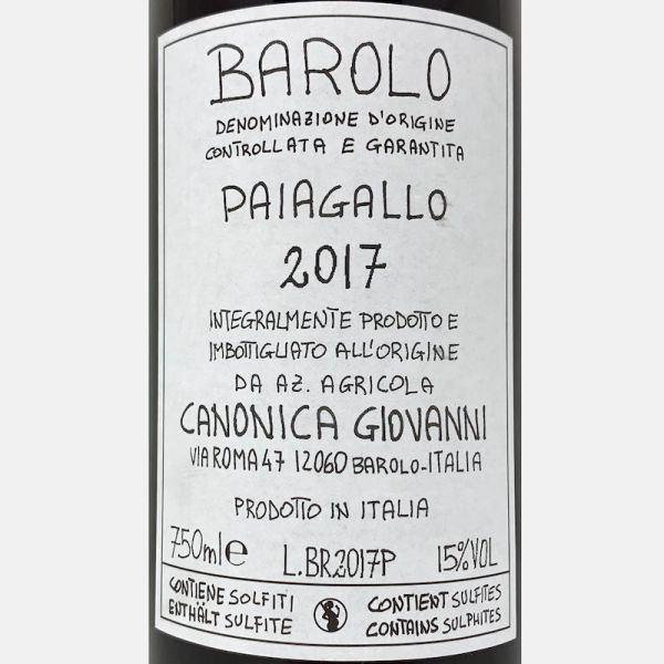 Barolo Paiagallo DOCG 2017 - Giovanni...