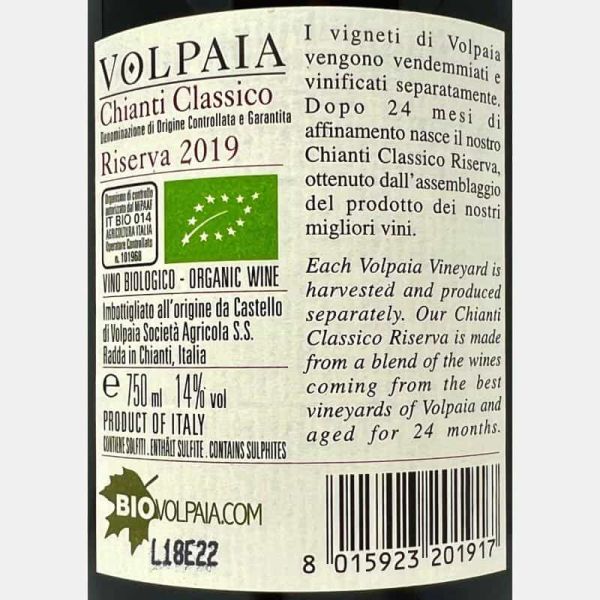 Chianti Classico Riserva DOCG 2019 Bio - Castello di Volpaia Chianti Classico Riserva DOCG 2019 Bio - Castello di Volpaia