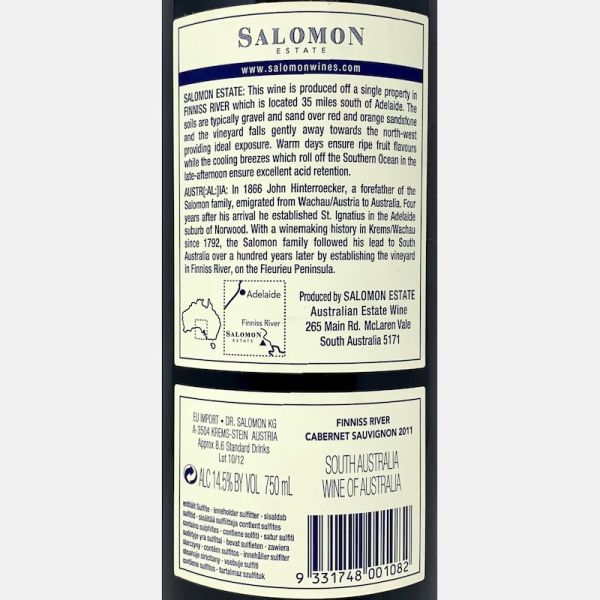 Cabernet Sauvignon Finniss River 2011 - Salomon Estate Cabernet Sauvignon Finniss River 2011 - Salomon Estate