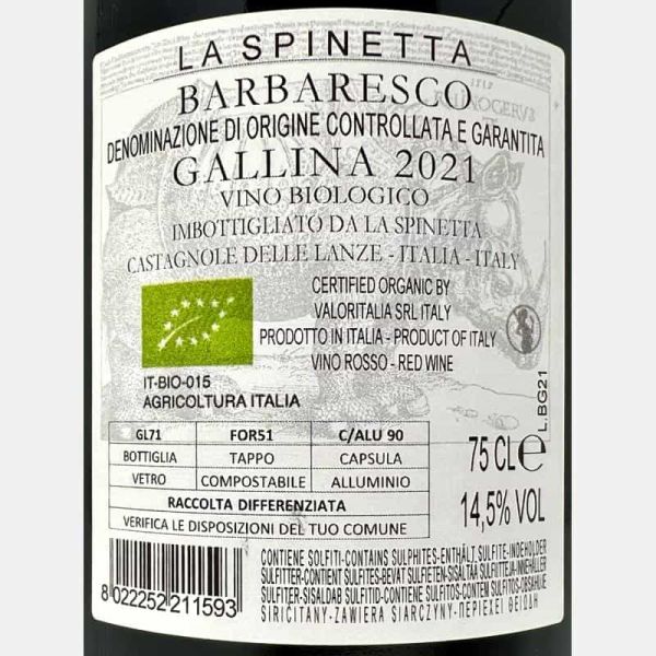 Barbaresco Vigneto Gallina DOCG 2021 Bio - La Spinetta Barbaresco Vigneto Gallina DOCG 2021 Bio - La Spinetta