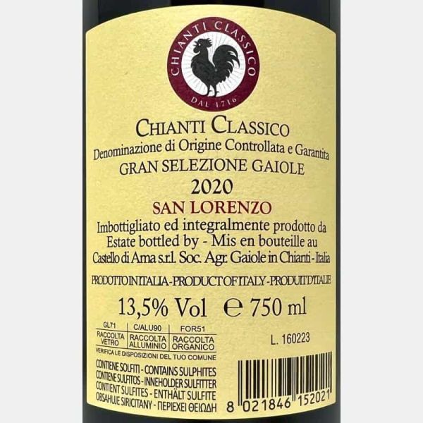 Chianti Classico Gran Selezione San Lorenzo DOCG 2020 - Castello di Ama Chianti Classico Gran Selezione San Lorenzo DOCG 2020 - Castello di Ama