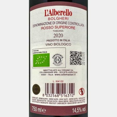 Bolgheri Rosso Superiore L'Alberello DOC 2020 Bio - Grattamacco