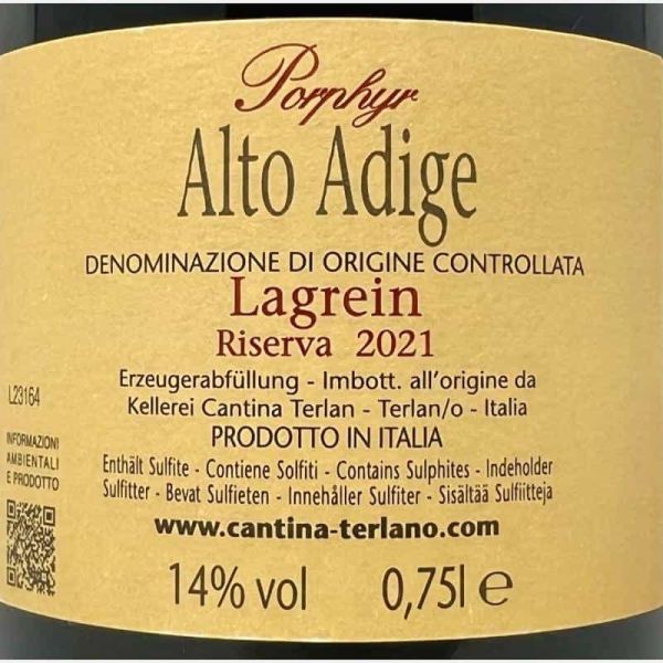 Lagrein Riserva Porphyr Alto Adige DOC 2021 - Cantina Terlan Lagrein Riserva Porphyr Alto Adige DOC 2021 - Cantina Terlan
