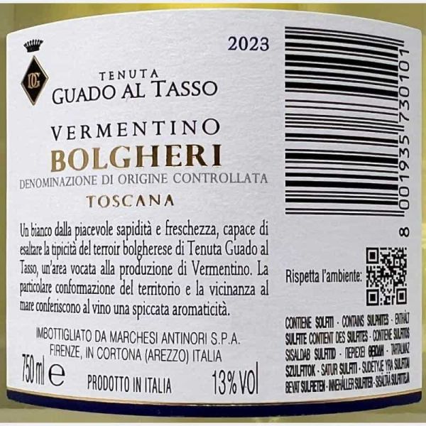 Vermentino Bolgheri DOC 2023 - Antinori Tenuta Guado al Tasso Vermentino Bolgheri DOC 2023 - Antinori Tenuta Guado al Tasso
