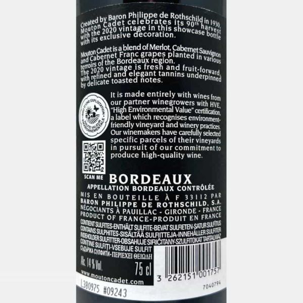 Mouton Cadet Rouge Bordeaux AOC 2020...