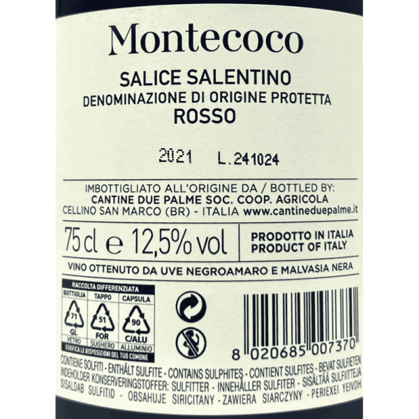 Salice Salentino Montecoco DOP 2021 -...