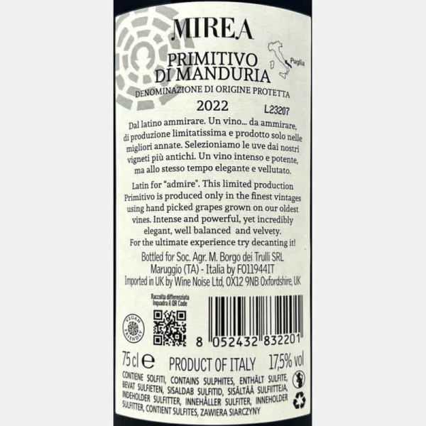 Primitivo di Manduria Mirea DOC 2022 - Borgo dei Trulli Primitivo di Manduria Mirea DOC 2022 - Borgo dei Trulli