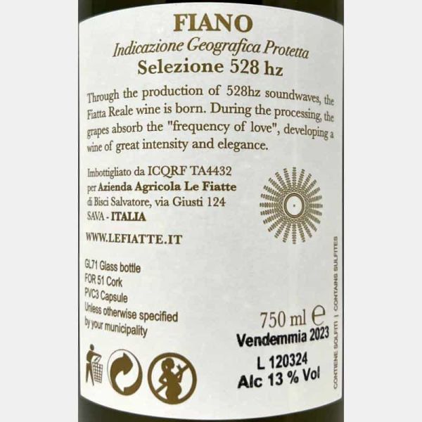 Fiano Selezione 528 hz IGP 2023 - Le Fiatte Fiano Selezione 528 hz IGP 2023 - Le Fiatte