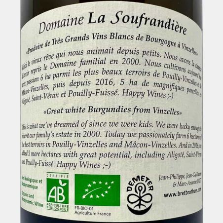 Pouilly-Vinzelles Climat Les Longeays AOC 2020 Bio - La Soufrandière