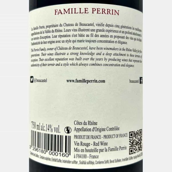 Cotes du Rhone Villages Rouge AOC 2021 - Famille Perrin Cotes du Rhone Villages Rouge AOC 2021 - Famille Perrin
