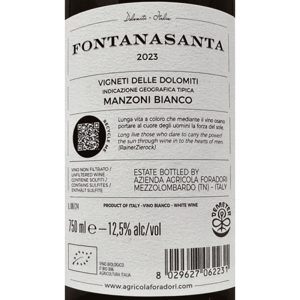 Manzoni Bianco Fontanasanta Vigneti...