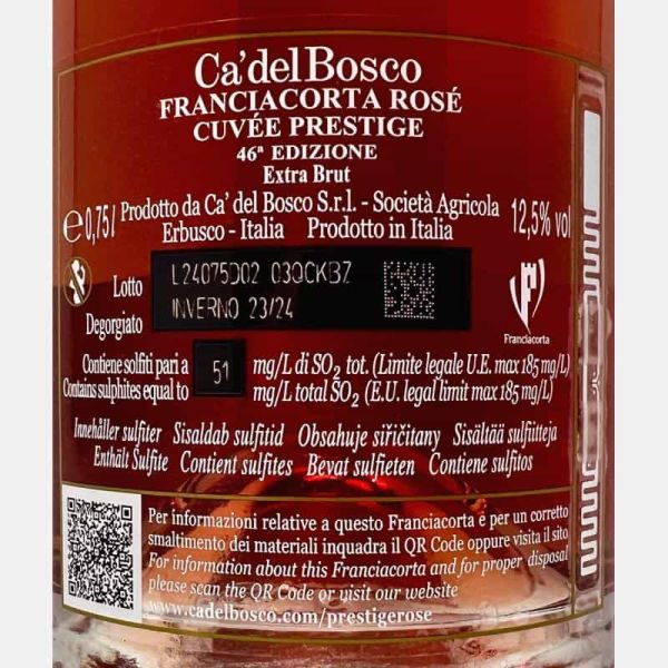 Franciacorta Cuvée Prestige Rosé Edizione 46 Extra Brut DOCG Geschenkbox - Ca del Bosco Franciacorta Cuvée Prestige Rosé Edizione 46 Extra Brut DOCG Geschenkbox - Ca del Bosco