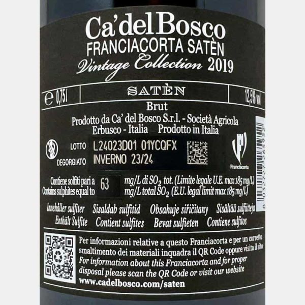 Franciacorta Vintage Collection Saten Brut DOCG 2019 Gift Box - Ca del Bosco Franciacorta Vintage Collection Saten Brut DOCG 2019 Gift Box - Ca del Bosco