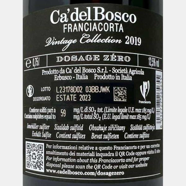 Franciacorta Vintage Collection Dosage Zero DOCG 2019 Gift Box - Ca del Bosco Franciacorta Vintage Collection Dosage Zero DOCG 2019 Gift Box - Ca del Bosco