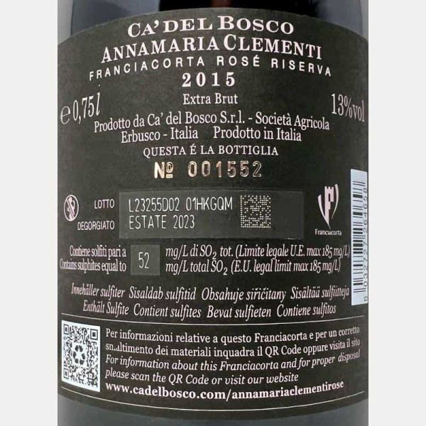 Franciacorta Riserva Rosé Annamaria Clementi Extra Brut DOCG 2015 Gift Box - Ca del Bosco Franciacorta Riserva Rosé Annamaria Clementi Extra Brut DOCG 2015 Gift Box - Ca del Bosco