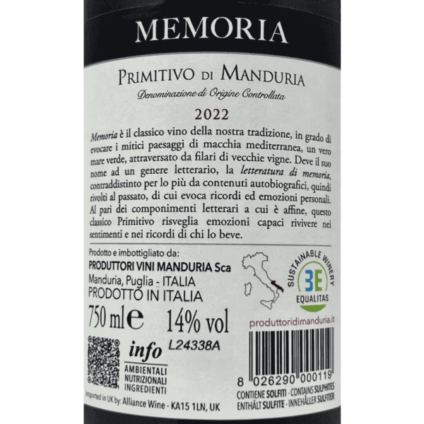 Primitivo di Manduria Memoria DOC...