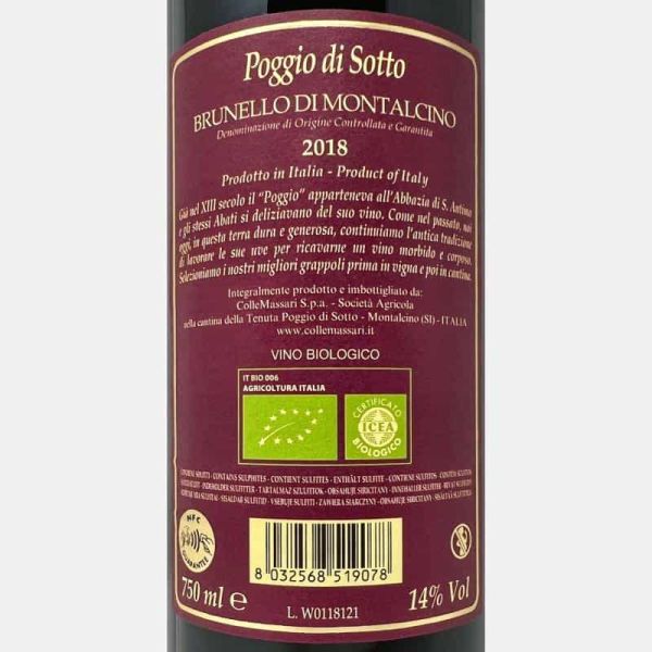 Brunello di Montalcino DOCG 2018 Bio - Poggio di Sotto Brunello di Montalcino DOCG 2018 Bio - Poggio di Sotto