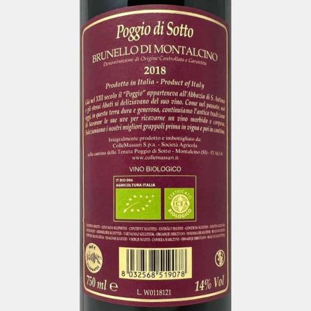Brunello di Montalcino DOCG 2018 Bio - Poggio di Sotto