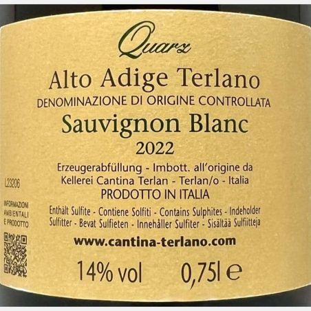 Sauvignon Blanc Quarz Alto Adige Terlano DOC 2022 - Cantina Terlan