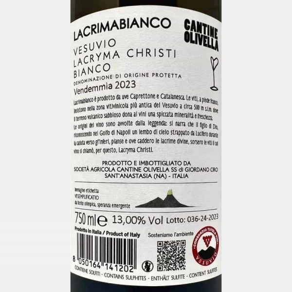 Lacryma Christi Bianco del Vesuvio Lacrimabianco DOP 2023 - Cantine Olivella Lacryma Christi Bianco del Vesuvio Lacrimabianco DOP 2023 - Cantine Olivella