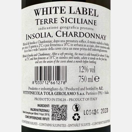 Insolia Chardonnay White Label Terre Siciliane IGP 2023 - Tola
