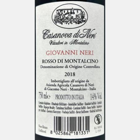 Rosso di Montalcino Giovanni Neri DOC 2018 - Casanova di Neri