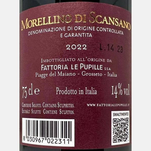 Morellino di Scansano DOCG 2022 - Fattoria Le Pupille Morellino di Scansano DOCG 2022 - Fattoria Le Pupille