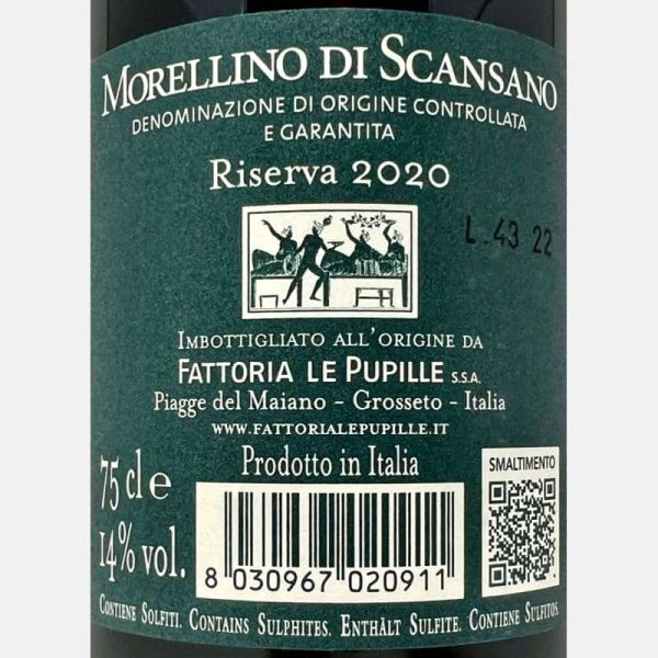 Morellino di Scansano Riserva DOCG 2020 - Fattoria Le Pupille Morellino di Scansano Riserva DOCG 2020 - Fattoria Le Pupille