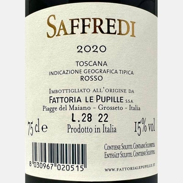Saffredi Rosso Toscana IGT 2020 - Fattoria Le Pupille Saffredi Rosso Toscana IGT 2020 - Fattoria Le Pupille