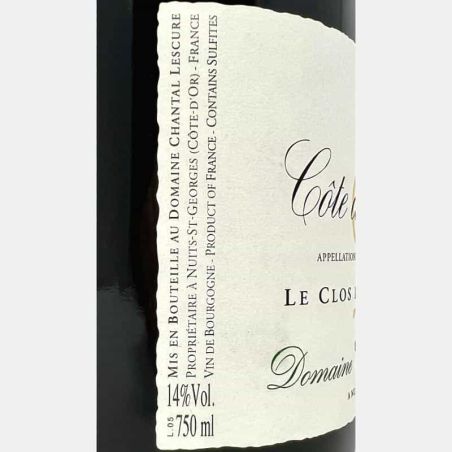 Cote de Beaune Rouge Clos des Topes Bizot AOC 2020 Bio - Domaine Chantal Lescure