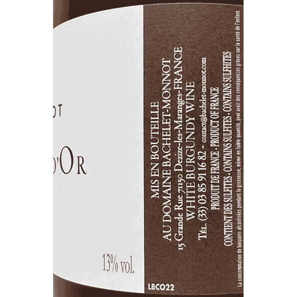 Bourgogne Cote d'or Blanc AOC 2022 -...