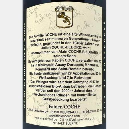 Bourgogne Cote d'Or Pinot Noir AOC 2021 - Fabien Coche