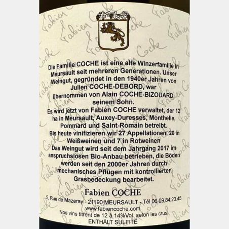 Meursault Blanc AOC 2021 - Fabien Coche