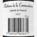 Lalande de Pomerol AOC 2022 - Château de la Commanderie