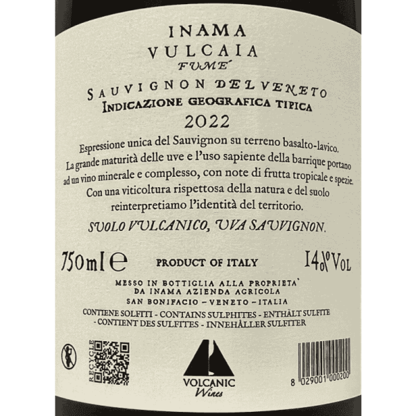 Sauvignon del Veneto Vulcaia Fumè IGT...
