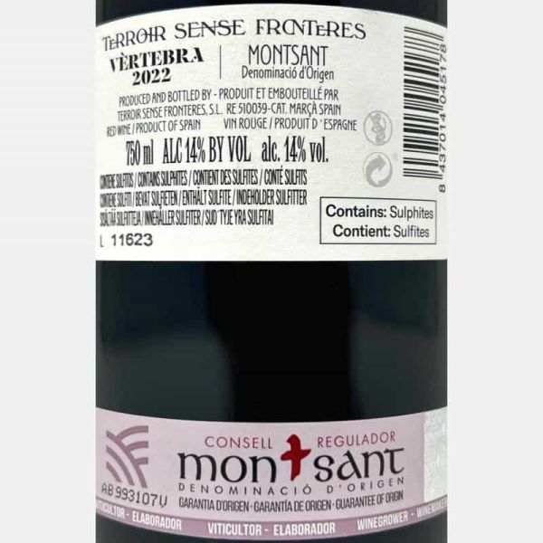 Garnacha Terroir Sense Fronteres Vèrtebra Montsant DO 2022 - Terroir Al Limit Garnacha Terroir Sense Fronteres Vèrtebra Montsant DO 2022 - Terroir Al Limit
