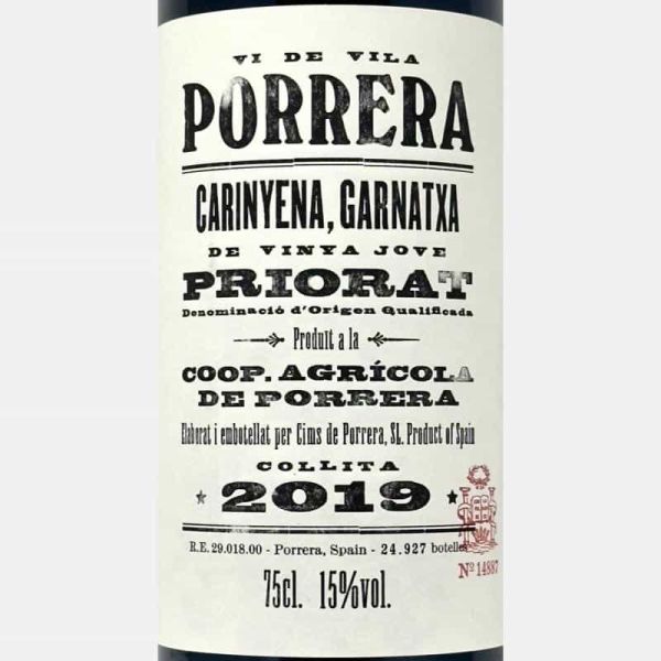 Vi de Vila de Porrera Priorat DOQ 2019 - Cims de Porrera