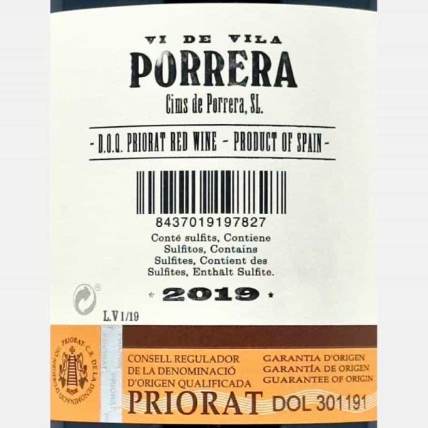 Vi de Vila de Porrera Priorat DOQ 2019 - Cims de Porrera Vi de Vila de Porrera Priorat DOQ 2019 - Cims de Porrera