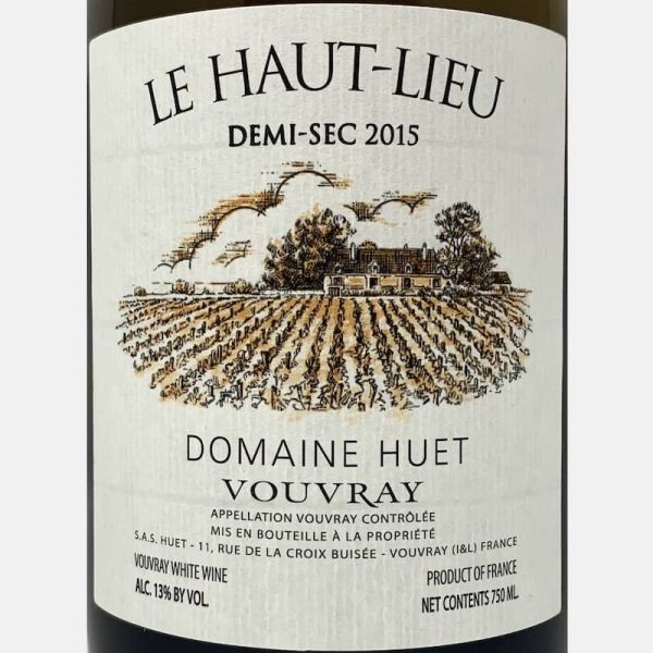 Vouvray Le Haut-Lieu demi-sec AOC 2015 Bio - Domaine Huet