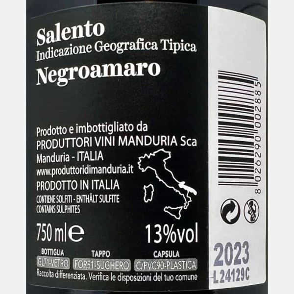 Negroamaro Salento IGT 2023 - Produttori di Manduria Negroamaro Salento IGT 2023 - Produttori di Manduria